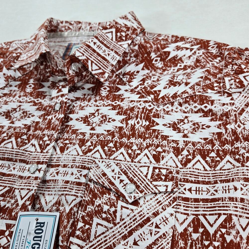 NWT‎ Panhandle Roughstock Pearl Snap Long Sleeve Rust Shirt Women's Size XL